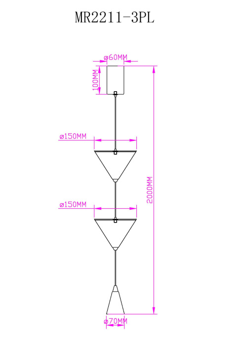 Подвесной светодиодный светильник IP40 MyFar MR2211-3PL