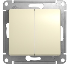 Выключатель встраиваемый двухклавишный (бежевый) Systeme Electric GSL000251