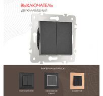 Выключатель двухклавишный 10AX 250V Arte Milano 203.30-2.black