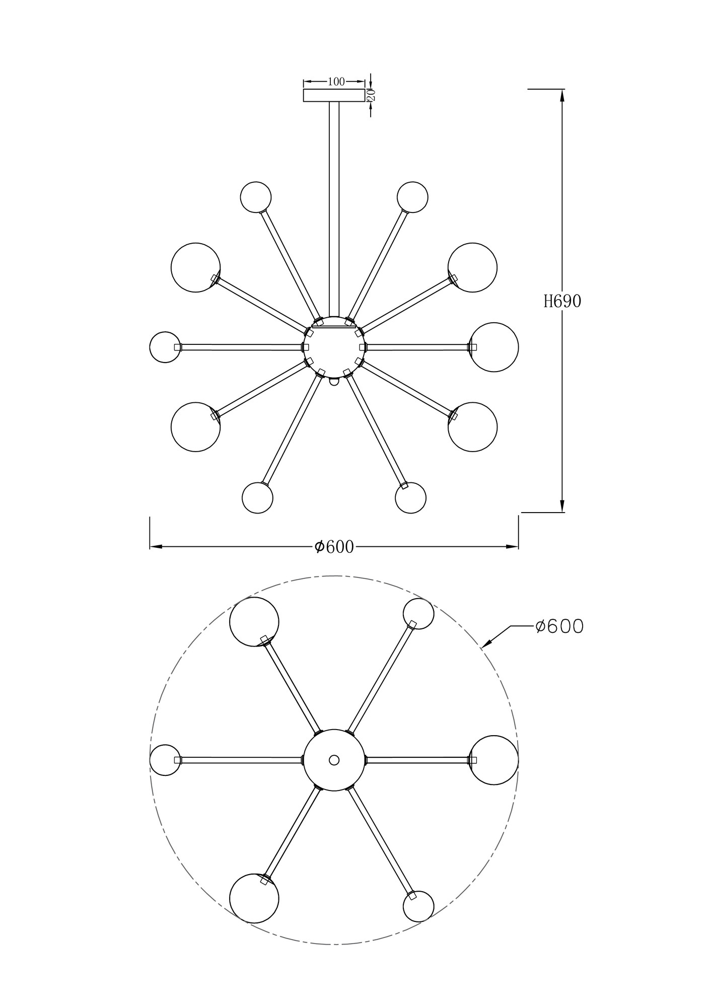 Потолочная люстра Freya Planets FR5200PL-09FG_MY