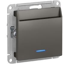 Карточный выключатель одноклавишный с подсветкой встраиваемый (сталь) Systeme Electric ATN000967