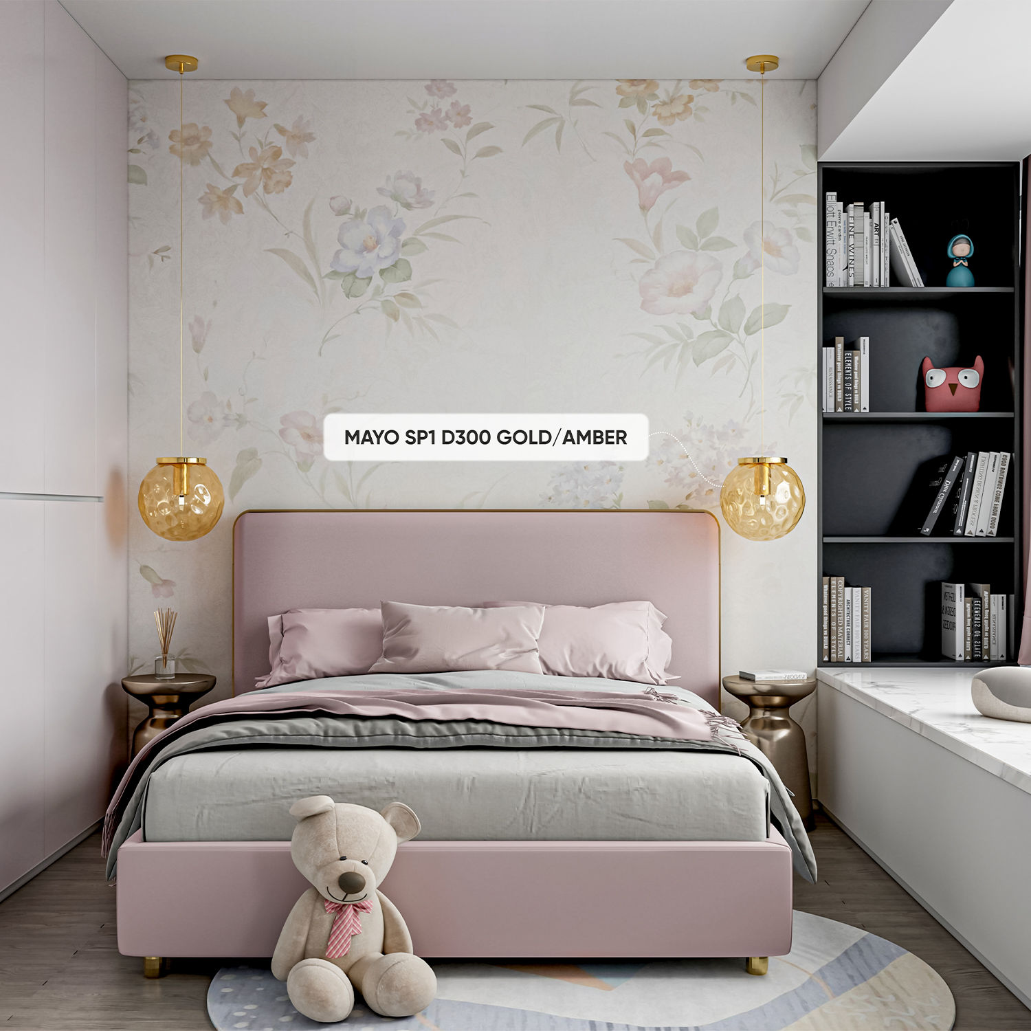 Подвесной светильник Crystallux MAYO MAYO SP1 D300 GOLD/AMBER_CR