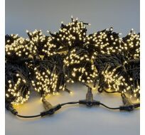 Комплект 5 Тепло-белых Нитей по 20м, 1000 LED, Провод черный Каучук 2,3мм, IP54 LTC ECO1000-11-1WW