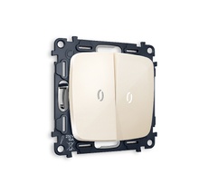 Выключатель двухклавишный проходной с подсветкой 5600K Ambrella Volt OMEGA QUANT MO304035_AMB