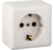 Розетка накладная с заземлением (белый) Systeme Electric RA16-133I-B