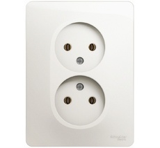 Розетка встраиваемая двойная без заземления (перламутровый) Systeme Electric GSL000620