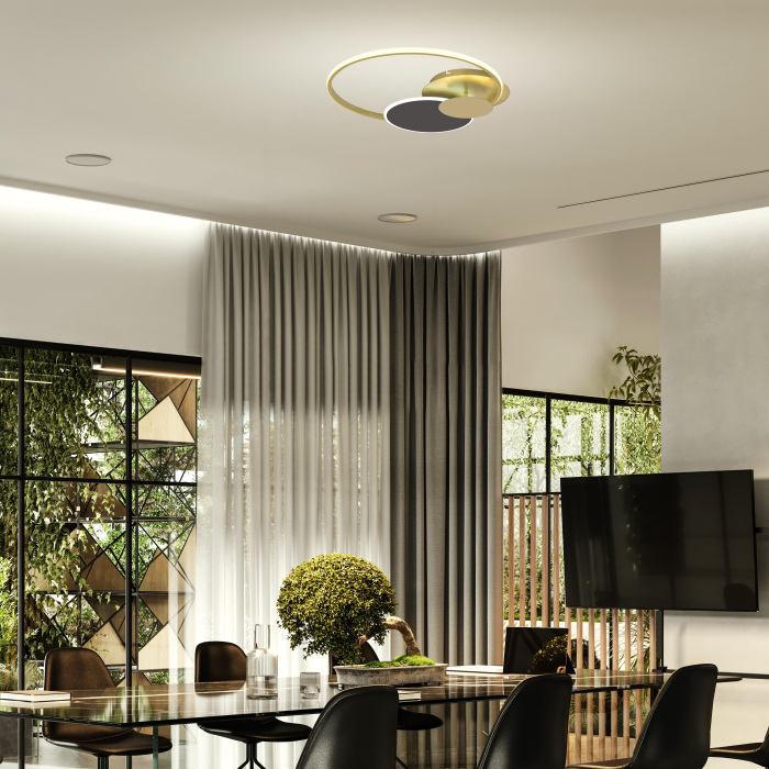 Потолочная люстра с пультом золотой (+ночной режим) с пультом светодиодная 10247/3 85W Gold/Coffee Escada 10247/3LED_ESC