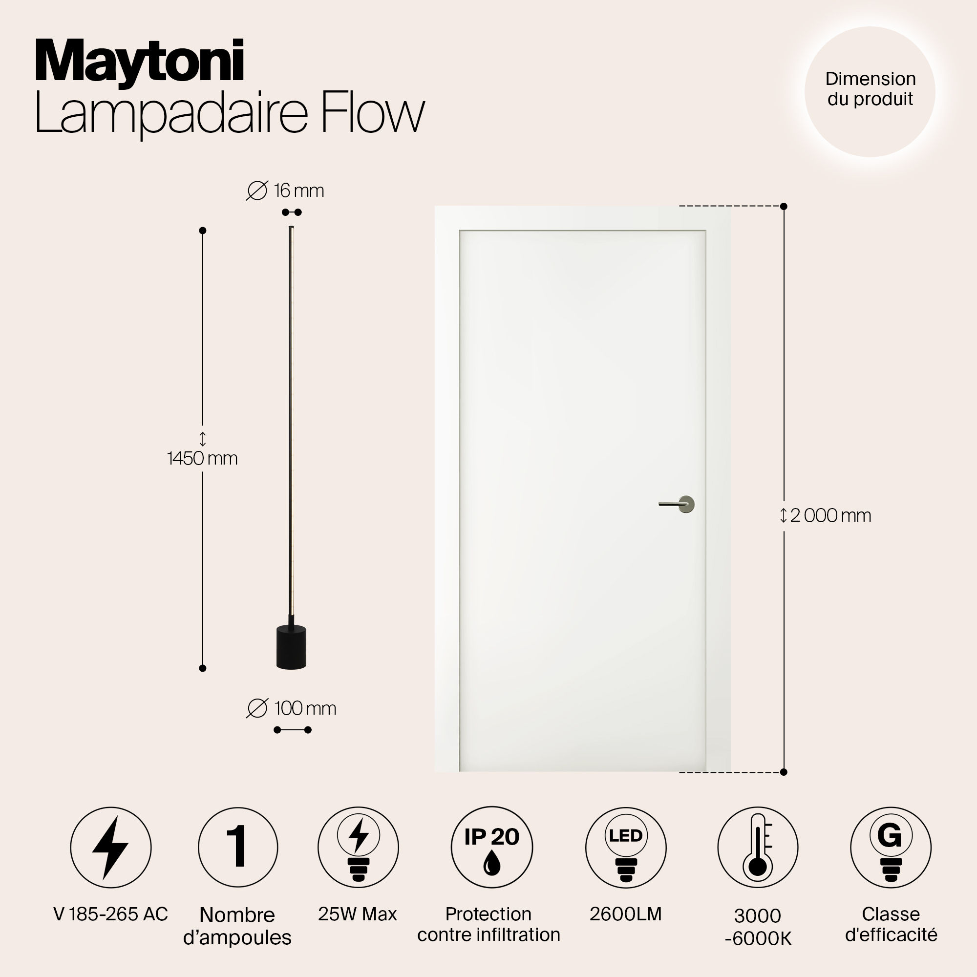 Торшер Maytoni Flow MOD147FL-L20BK1_MY