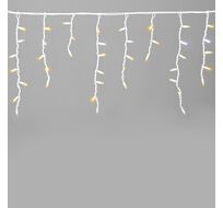 Гирлянда Бахрома 3,1 x 0,5 м Желтая с Мерцанием Белого Диода 220В, 120 LED, Провод Белый Каучук, IP65 LTC LL120BLW-8-2Y