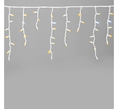 Гирлянда Бахрома 3,1 x 0,5 м Желтая с Мерцанием Белого Диода 220В, 120 LED, Провод Белый Каучук, IP65 LTC LL120BLW-8-2Y