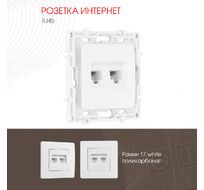 Розетка RJ45 х 2 Arte Milano 217.45-2.white