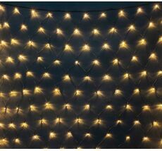 Светодиодная Сеть с Колпачком 2 x 3 м Тепло-Белая 220В, 384 LED, Провод Черный ПВХ, IP65 LTC NTL384CAP-11-2WW