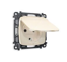 Розетка Ambrella Volt OMEGA с заземлением с шторками и защитной крышкой 2P+E 16A-250V IP44 QUANT MO308010_AMB