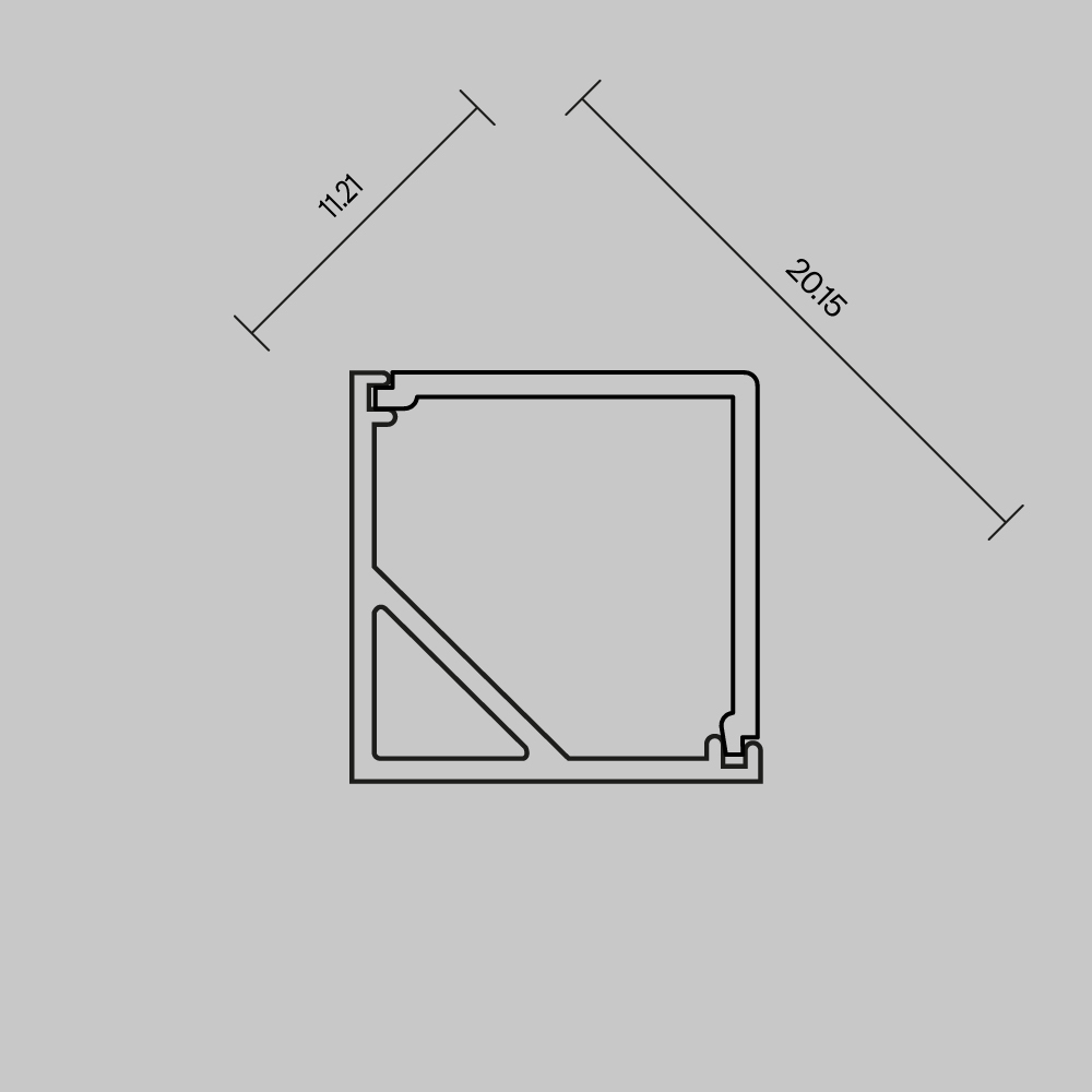 Рассеиватель для профиля 16?16 (Угол, Чёрный, 2 м), ALM-1616S-B-DF-2M 642028 Maytoni 642028_MY