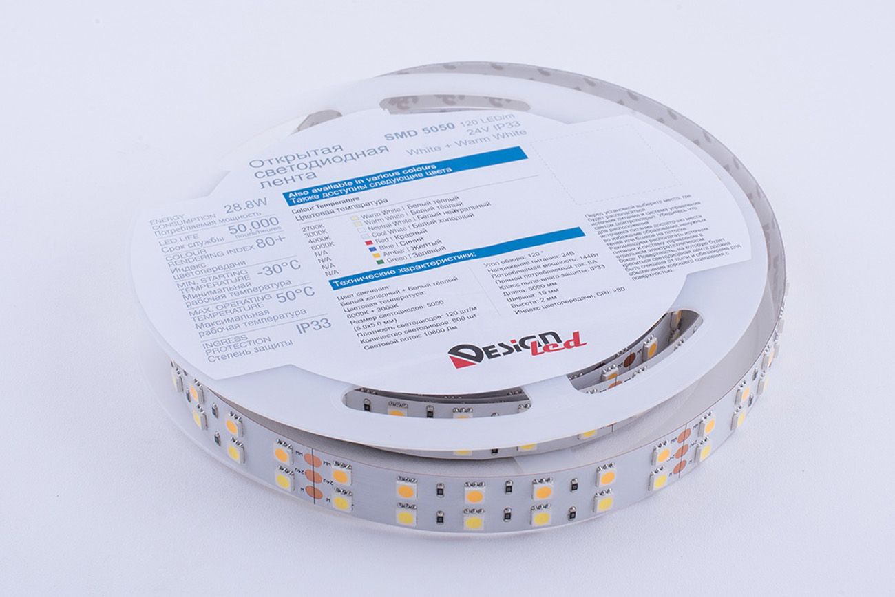 Лента светодиодная 1м. 28,8W 3000K LUX DSG5120-24-RGB+WW-33 00-00001134_SW