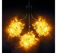 Комплект 3 Желтых Нити по 20м c Контроллером, 600 LED, Провод Прозрачный Силикон, IP65 KDD600C-10-1Y