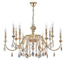 Подвесная люстра Crystallux MERCEDES MERCEDES SP6+6 GOLD/COLOR_CR