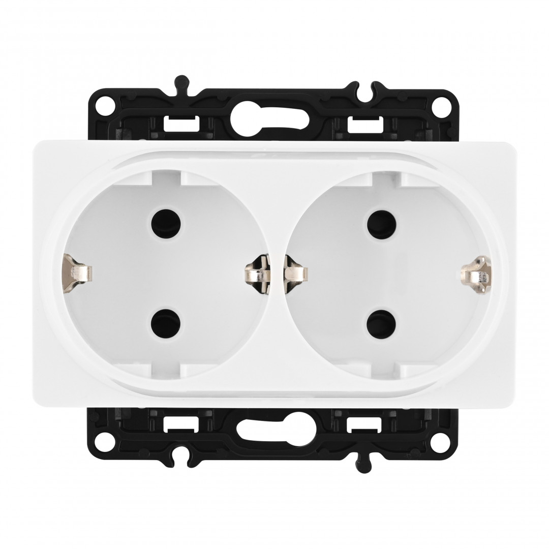 Розетка двойная с заземлением 16A 250V Arte Milano 217.40-2.white