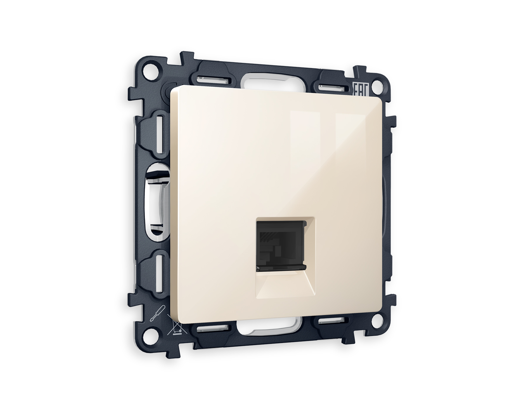 Розетка компьютерная Ambrella Volt ALFA RJ-45(8P8C) CAT6 с защитной шторкой QUANT MA312010_AMB