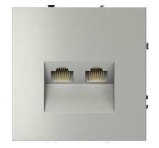 Розетка компьютерная встраиваемая VOLTUM S70 двойная RJ45+RJ45 VLS060205