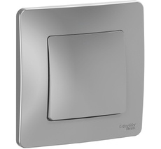 Выключатель встраиваемый одноклавишный (алюминий) Systeme Electric BLNVS010103