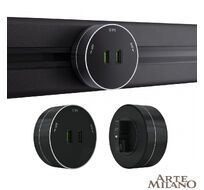 Трековая розетка Arte Milano track-sockets 380011TS/USBx2 Black