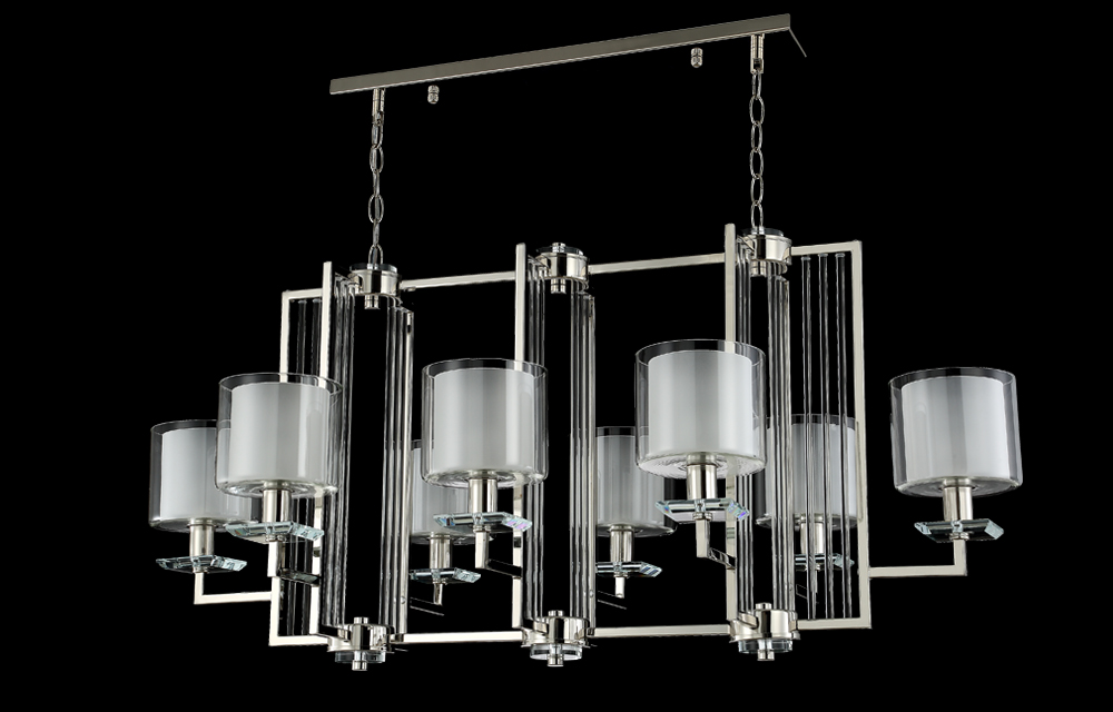 Подвесная люстра Crystallux NICOLAS NICOLAS SP8 L1000 NICKEL/WHITE_CR