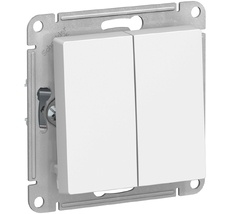 Выключатель встраиваемый двухклавишный (белый) Systeme Electric ATN000165