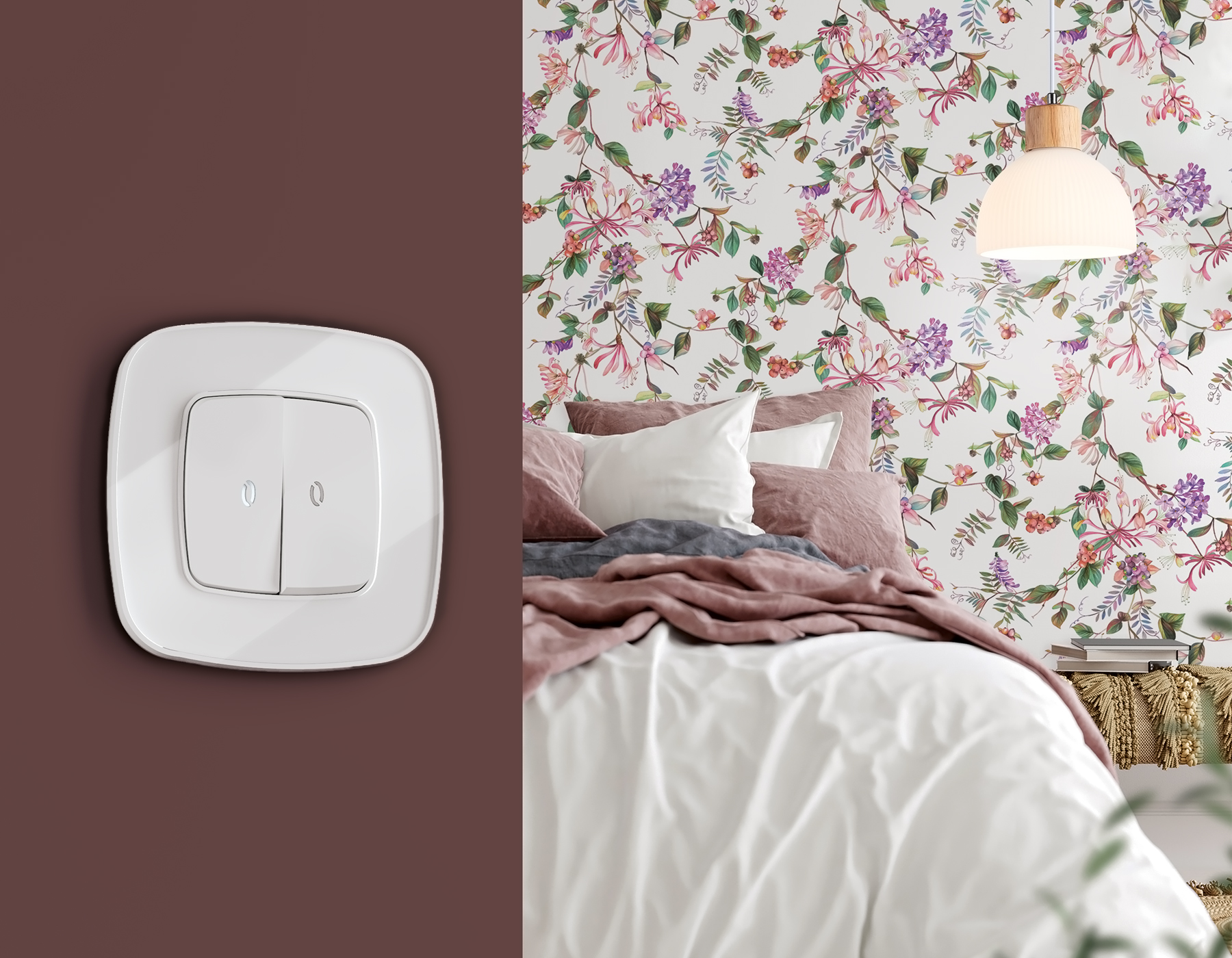 Лицевая панель для 2-клавишных выключателей с подсветкой QUANT Ambrella Volt OMEGA OP1040_AMB