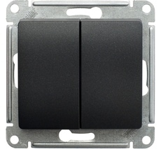 Выключатель встраиваемый двухклавишный (антрацит) Systeme Electric GSL000765
