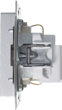 Розетка встраиваемая с заземлением (алюминий) Systeme Electric ATN000345