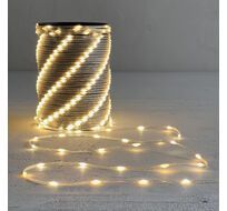 Гирлянда Роса Про 1м Тепло-Белая 24В, 10 LED, Провод Прозрачный ПВХ, IP65 LTC RPro10-1m-1WW