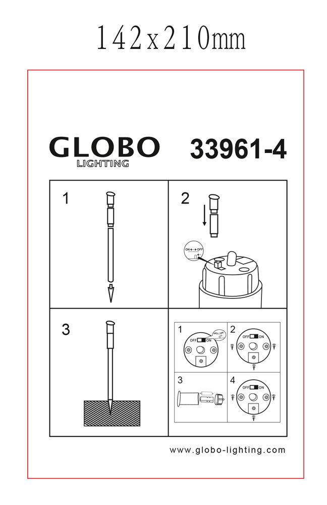 Уличный наземный светильник Globo 33961-4_GL