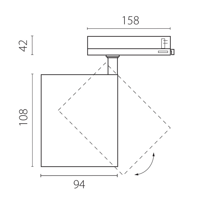 Трековый светильник с адаптером Lightstrar Alta Base A5446QT_LS