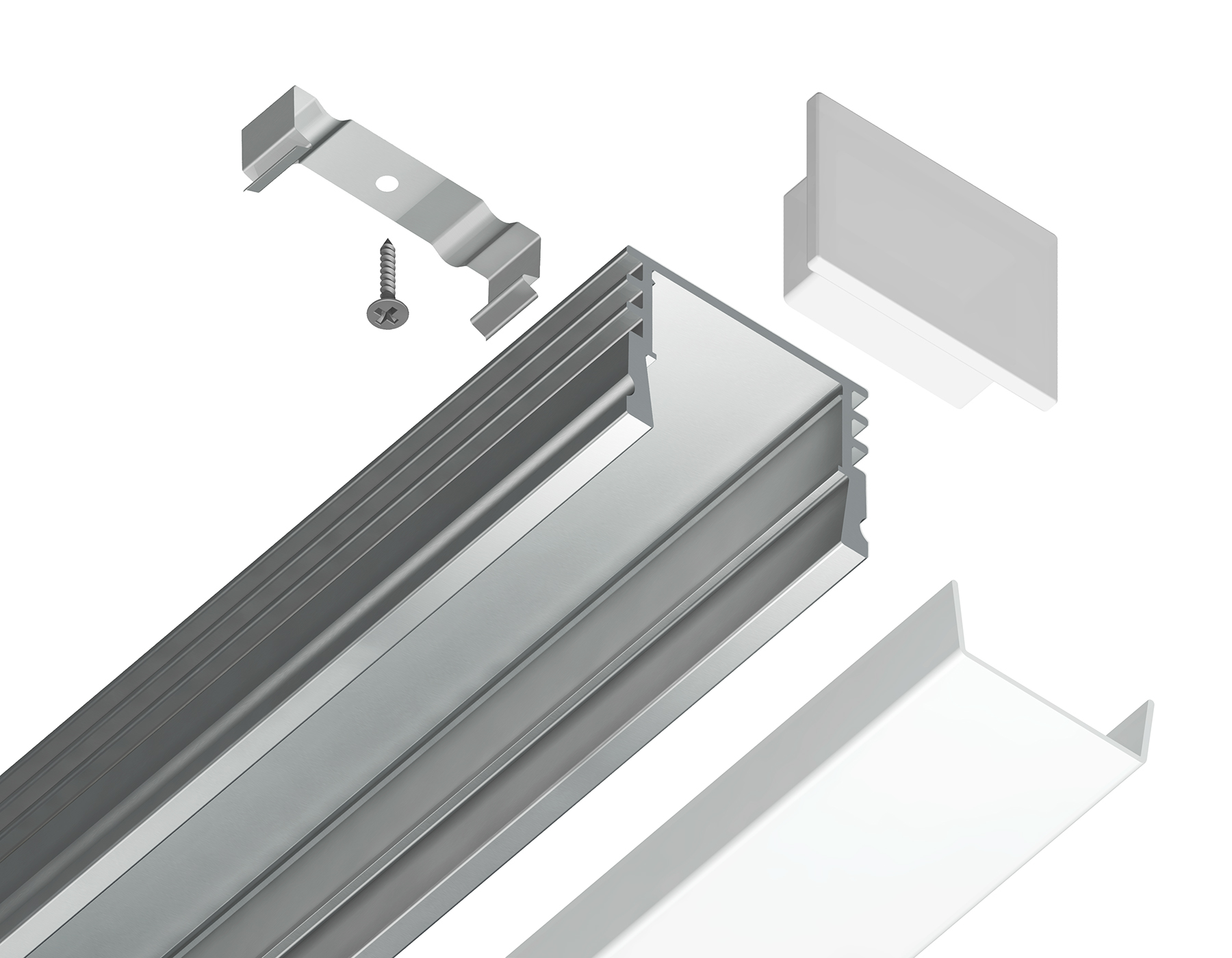 Алюминиевый профиль накладной для ленты до 15мм Ambrella Light ILLUMINATION GP1750AL_AMB