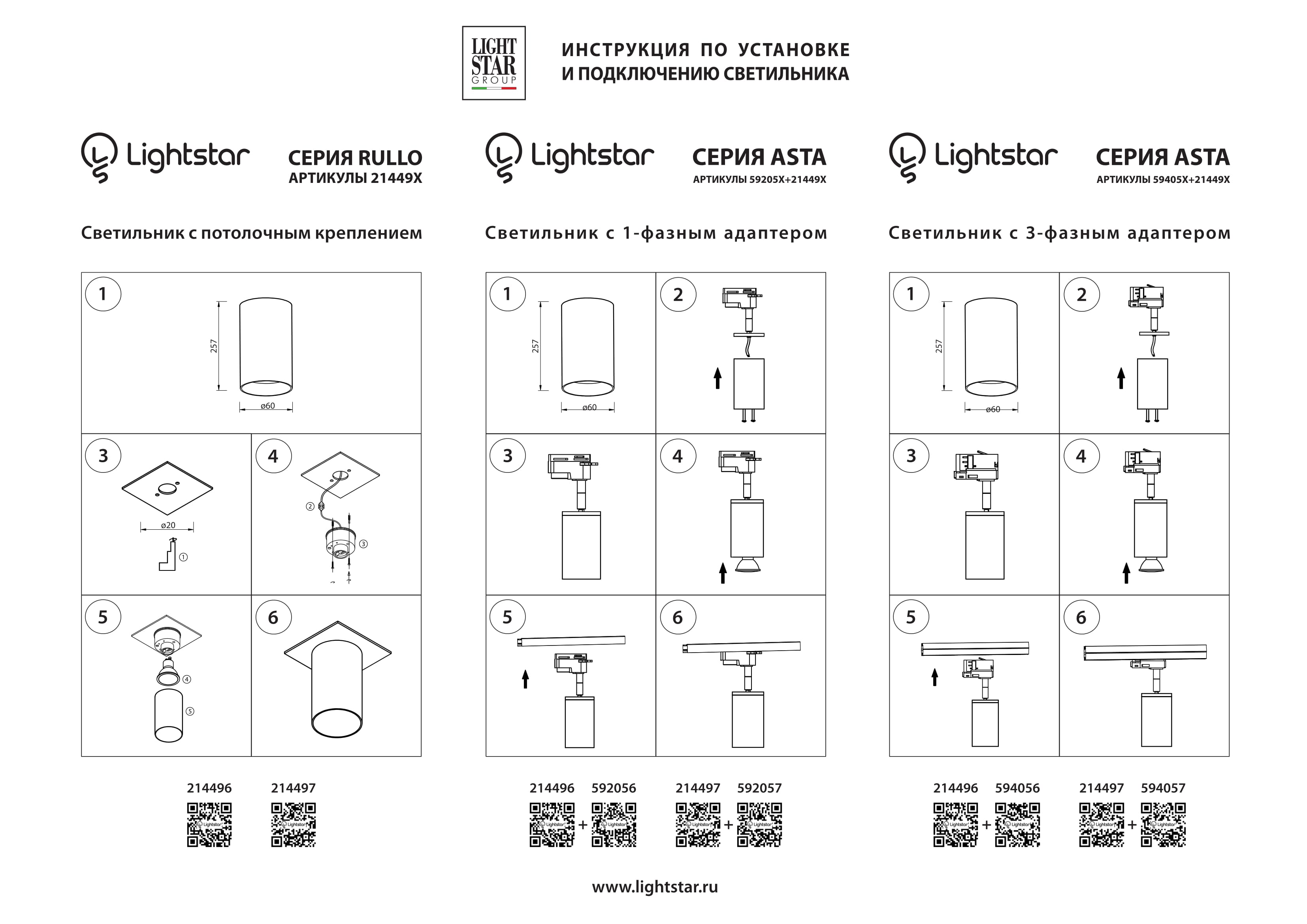 Накладной светильник LightStar Rullo 214497_LS