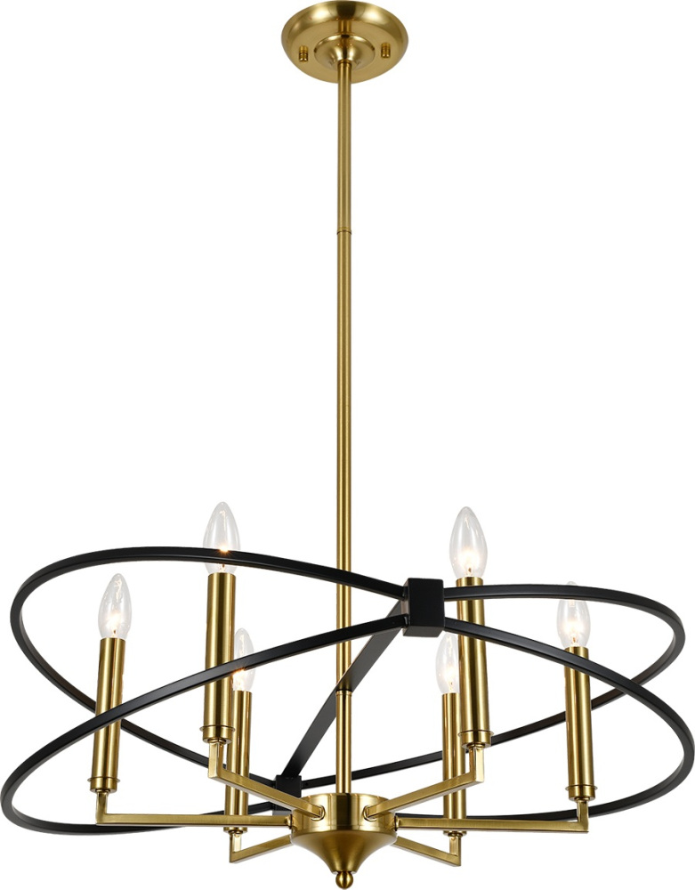 Потолочная люстра на штанге (10020/6R Black) Indigo V000487