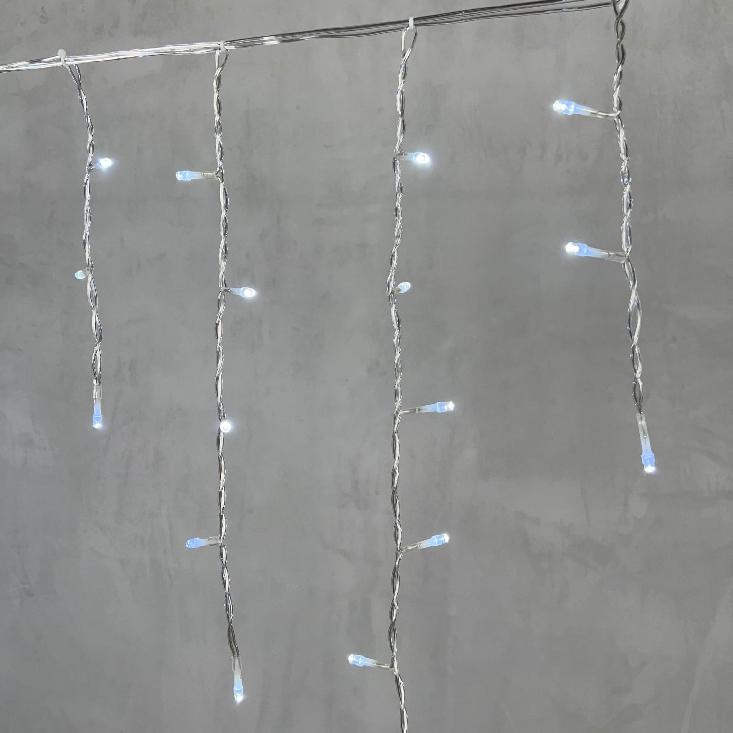 Гирлянда Бахрома 3,1 x 0,5 м Белая с Мерцанием Белого Диода 220В, 150 LED, Провод Прозрачный ПВХ, IP54 PIL150BLW-10-2W