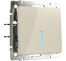 Выключатель одноклавишный с подсветкой Werkel WL03-SW-1G-LED-ivory a051481_WR