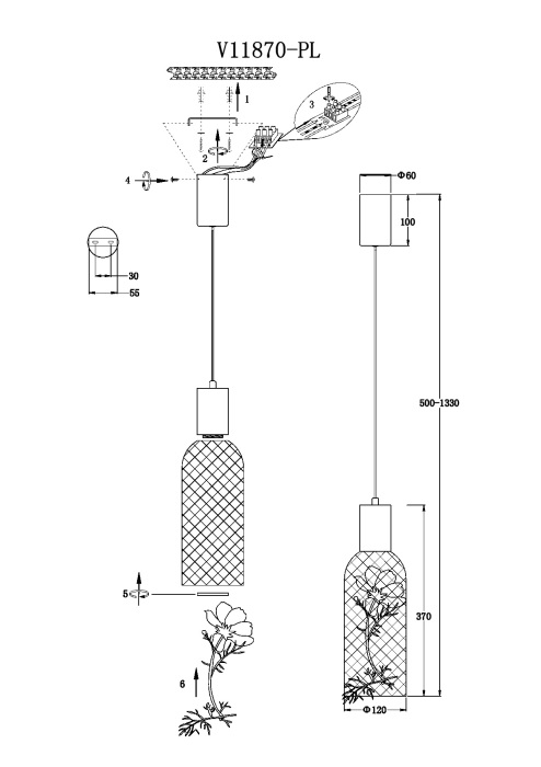 Подвесной светильник светодиодный Moderli V11870-PL_MD
