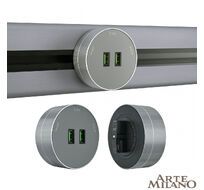 Трековая розетка Arte Milano track-sockets 380011TS/USBx2 Grey