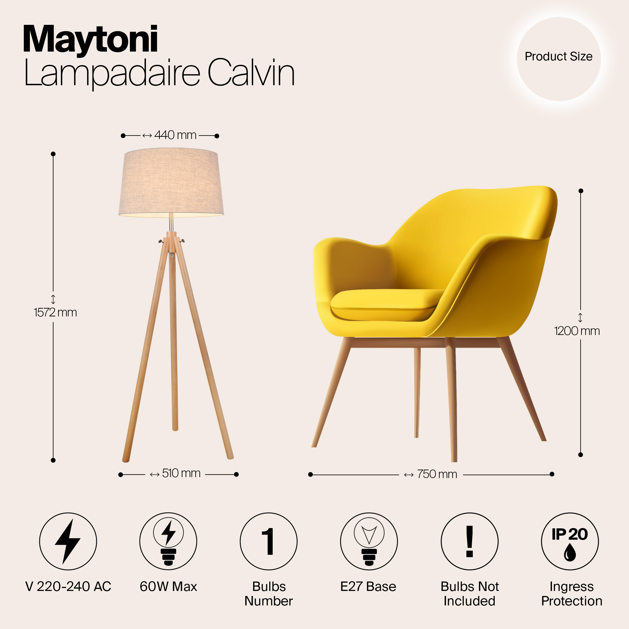 Торшер Maytoni Calvin Z177-FL-01-BR_MY