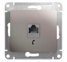 Телефонная розетка встраиваемая RJ-11 (платина) Systeme Electric GSL001281T