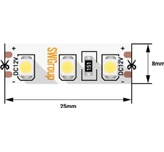Светодиодная лента 1м. 9,6W холодный белый 6000K - 6500K 00-00006317_SW