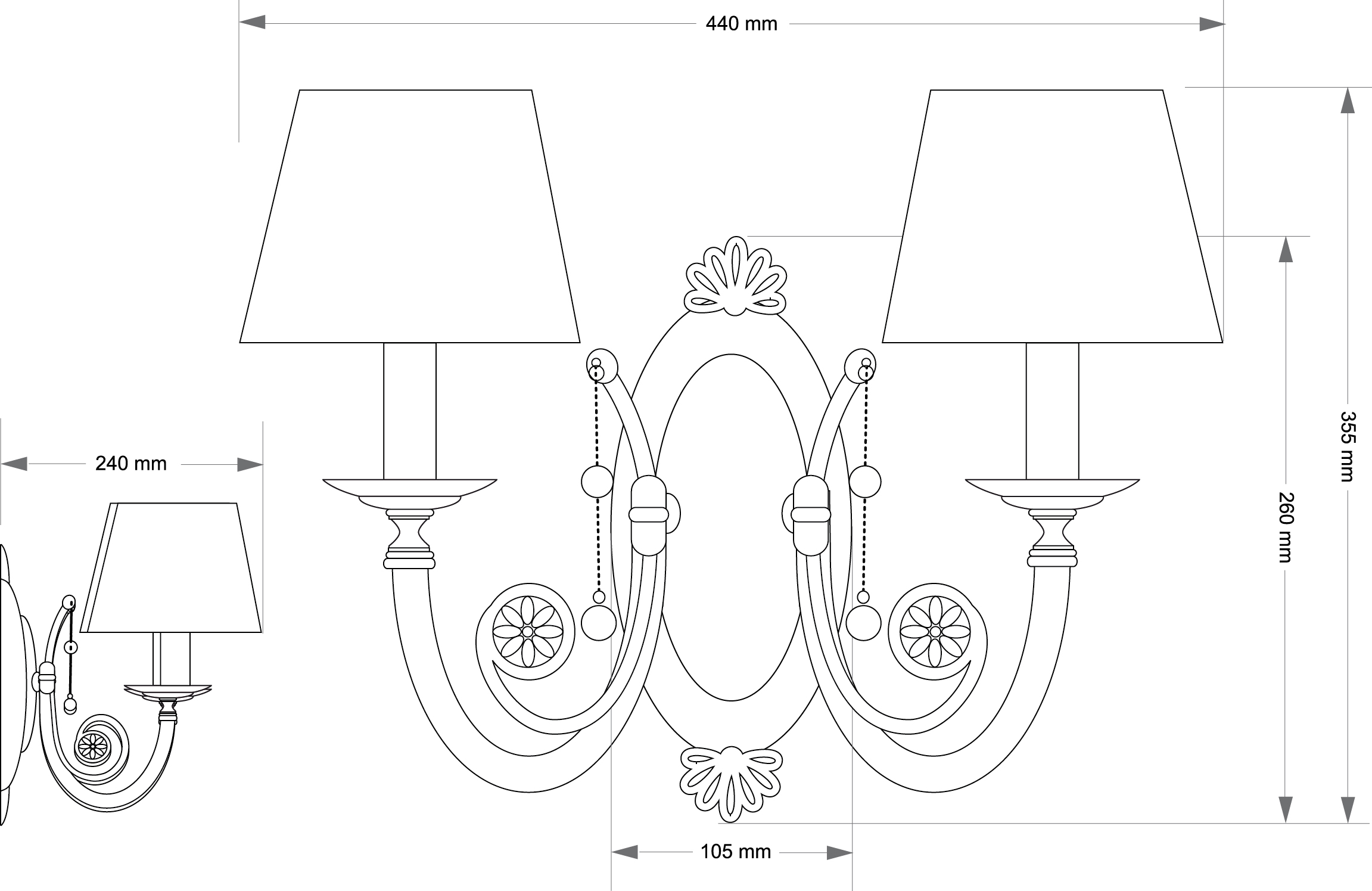 Бра KUTEK BIBIONE BIB-K-2(P/A)