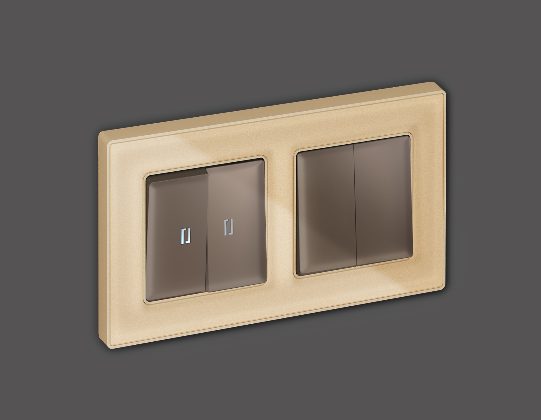 Лицевая панель для 2-клавишных выключателей QUANT Ambrella Volt ALFA AP6330_AMB