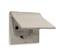 Лицевая панель для электрической розетки с/з со шторками и крышкой IP44 QUANT Ambrella Volt ALFA AP3680_AMB