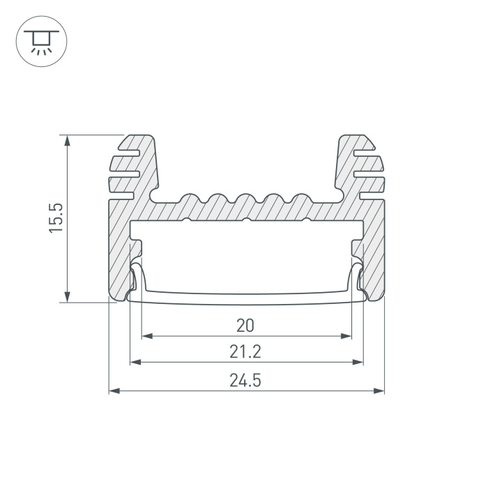 Профиль ARH-WIDE-H16-2000 ANOD 018816_ARL