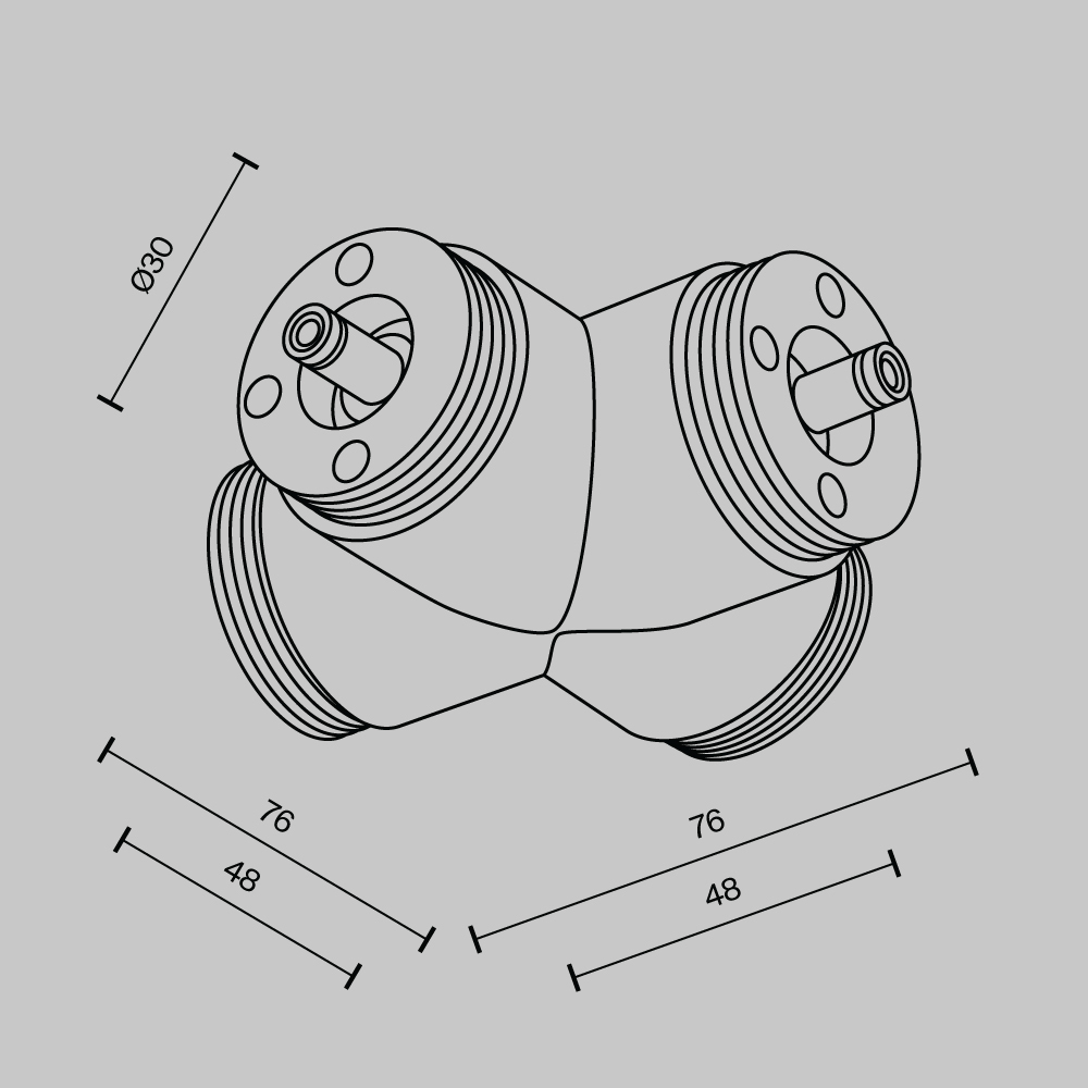 Х-образный вертикальный коннектор для системы Shelf без ввода питания Maytoni CA017TX-B_MY