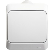 Выключатель накладной одноклавишный (белый) IP44 Systeme Electric BA10-046B